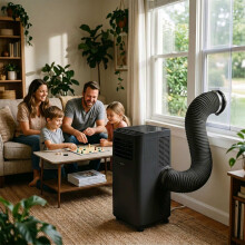 Flexibele zwarte ventilatieslang, 5 m - 100 mm, PVC & aluminium