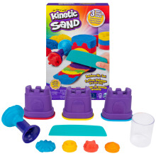 Kinetic Sand, Rainbow Mix Set (383G) with 9 Tools and molds, for Kids Aged 7 and Up