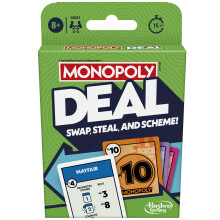 Monopoly Hasbro Gaming Deal Strategy Card Game for 8+ Year Old Kids, for 2-5 Players, Family Games for Children and Adults