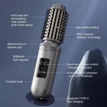 Brosse Lissante Ionique sans fil, Rechargeable USB, 2 en 1, Portable et Anti-dommage