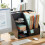 A4 bureau-organizer met vakken – zwart MDF 1