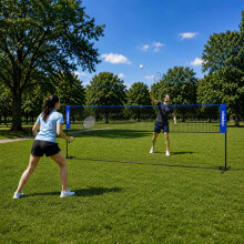 Verstelbaar badmintonnet met standaard, 400 cm, blauw