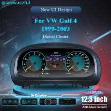 Wowuseful Tableau de Bord Numérique 12.3 Pouces pour VW Golf 4 Bora 1999-2003, Écran HD IPS