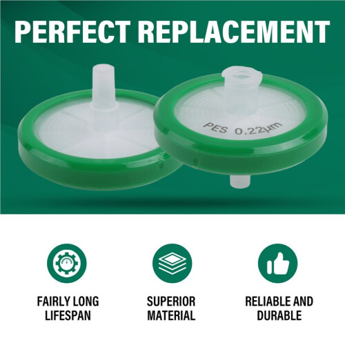 Sterile Syringe Filter PES (Polyethersulfone), Hydrophilic Filtration, 33mm Membrane Diameter, 0.22µm Pore Size 10Pcs 2