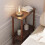 Levede Narrow Side Table 2 Tier Storage MDF End Table Rubber Wood Legs Brown 8