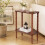Levede Narrow Side Table 2 Tier Storage MDF End Table Rubber Wood Legs Brown 11