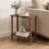Levede Narrow Side Table 2 Tier Storage MDF End Table Rubber Wood Legs Brown 1