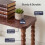 Levede Narrow Side Table 2 Tier Storage MDF End Table Rubber Wood Legs Brown 4