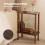 Levede Narrow Side Table 2 Tier Storage MDF End Table Rubber Wood Legs Brown 5
