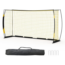 Caisse de but de football portable, cadre en acier robuste, filet résistant, jaune et noir, 12x6FT