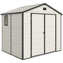 7.9ft x 6.2ft Aluminium Frame and Plastic Wall Shed, with Foundation - Cream White