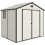 7.9ft x 6.2ft Aluminium Frame and Plastic Wall Shed, with Foundation - Cream White 1