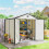 7.9ft x 6.2ft Aluminium Frame and Plastic Wall Shed, with Foundation - Cream White 4