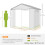 7.9ft x 6.2ft Aluminium Frame and Plastic Wall Shed, with Foundation - Cream White 5