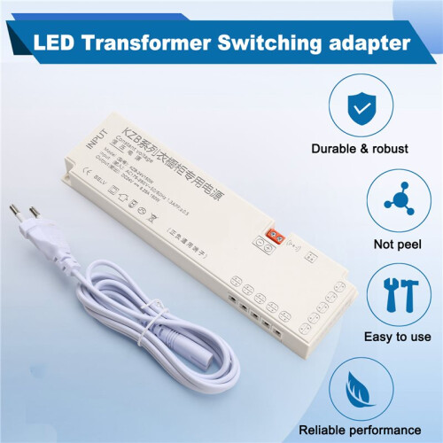 Transformateur LED AC220V à DC24V avec Prise EU pour Alimentation de Bande LED de Placard 1
