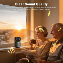 Portable Radio AM FM, Battery Operated Pocket Radio with /Flashlight/Headphone Jack for Gift, Elder