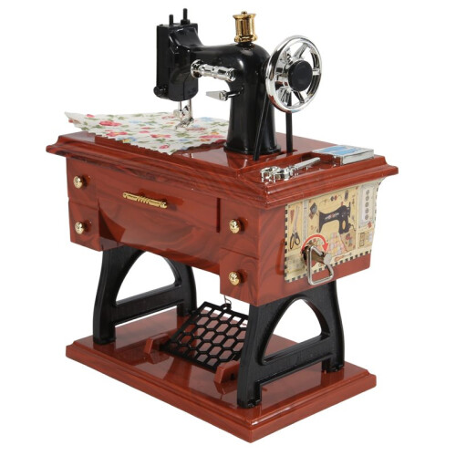 Wind  Vintage  Sewing Machine Style Mechanical Music Box