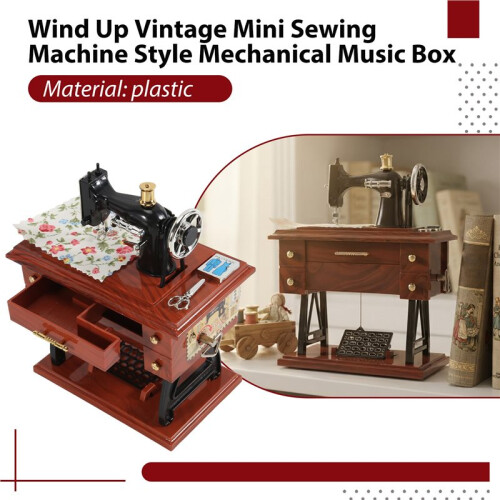 Wind  Vintage  Sewing Machine Style Mechanical Music Box 1