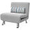 Single Sofa Bed, 1 Person Sleeper Foldable Lounge with Pillow, Light Grey 2