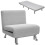 Single Sofa Bed, 1 Person Sleeper Foldable Lounge with Pillow, Light Grey 1