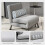 Single Sofa Bed, 1 Person Sleeper Foldable Lounge with Pillow, Light Grey 8