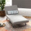 Single Sofa Bed, 1 Person Sleeper Foldable Lounge with Pillow, Light Grey 4