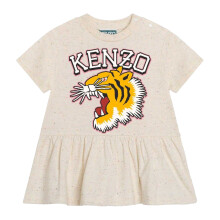 (24 Months, Beige) Kenzo Baby Girls Logo Crew Neck T-Shirt Dress