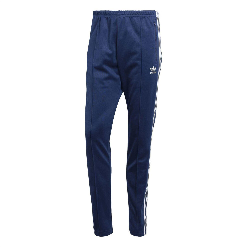 Adidas (M, Indigo Blue) Mens Beckenbauer Logo Slim Tracksuit Bottoms