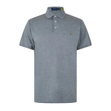 (XXL, Heather) Ralph Lauren Mens Pima Cotton Slim Short-Sleeved Polo Shirt