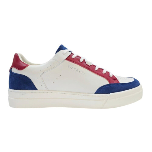 (10 UK, White/Blue/Red) Loyalti Mens Braid Trainers