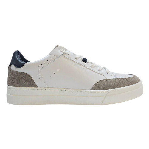 (10 UK, White/Grey/Navy) Loyalti Mens Braid Trainers