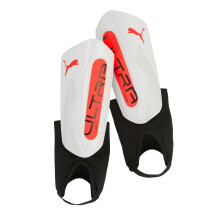 (M, White/Glowing Red) Puma Mens Ultra Light Shin & Ankle Guards