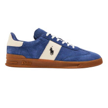 (7 UK, Light Navy/Cream) Ralph Lauren Mens Aera Leather Flat Trainers