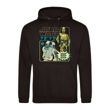 (L, Black) Star Wars Mens R2-D2 & C3PO Hoodie