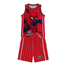 (13 Years, Red) Spider-Man Childrens/Kids Logo Basketball Jersey Set