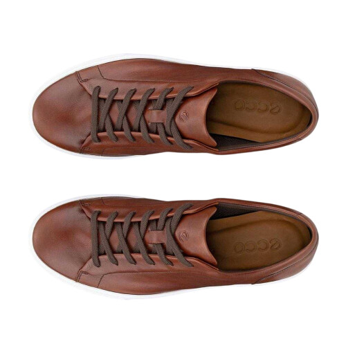Ecco (9.5 UK, Cognac) Ecco Mens Flat Trainers 2