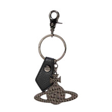 (One Size, Gunmetal) Vivienne Westwood Hammered Leather Keyring