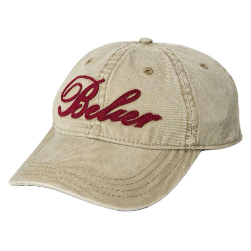 (One Size, Beige) Belier Embroidered Logo Denim Baseball Cap