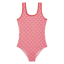(12-14 Years, Rose Pink) Tommy Hilfiger Girls Scoop Neck One Piece Swimsuit