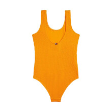 (14-16 Years, Orange) Tommy Hilfiger Girls Scoop Neck One Piece Swimsuit