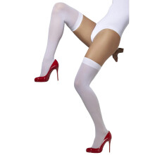 (One Size, White) Fever Womens/Ladies Plain Opaque Hold Up Stockings