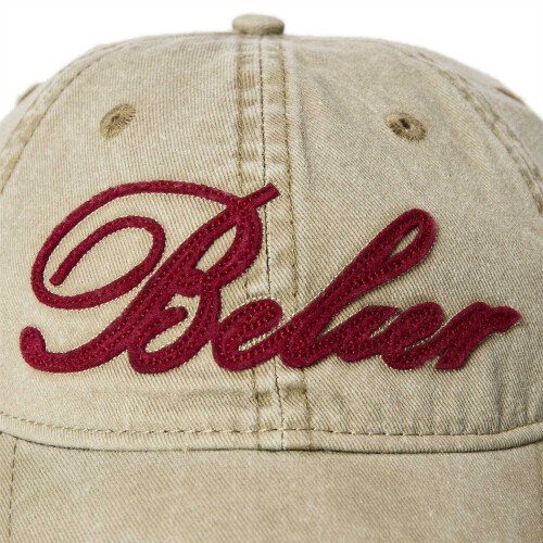 (One Size, Beige) Belier Embroidered Logo Denim Baseball Cap 2