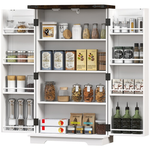 Multi-Storage Farmhouse Style Cabinet - White 1