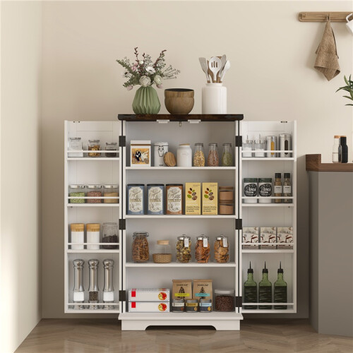 Multi-Storage Farmhouse Style Cabinet - White 2