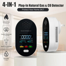 Gasleck- und Kohlenmonoxidmelder, Plug-In-Erdgasmelder mit LED-Anzeige, CO2-Melder, US-Stecker