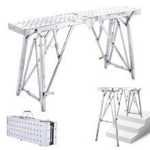Échafaudage portable en acier, échelle de travail réglable en hauteur 71-104 cm, antidérapant pour peinture et travaux en hauteur