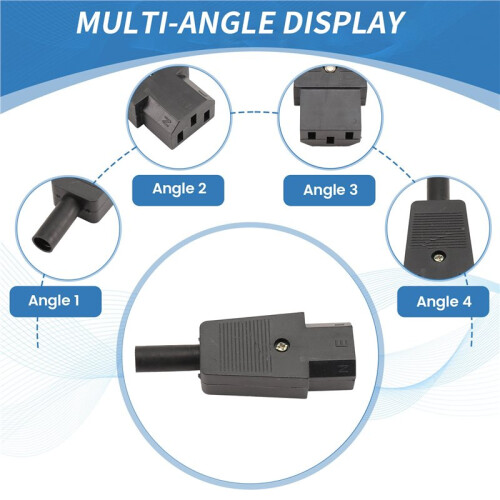 5PCS IEC 320 C13 Female Plug Adapter 3pin Socket Power Cord Rewirable Connector 2