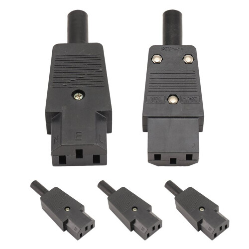 5PCS IEC 320 C13 Female Plug Adapter 3pin Socket Power Cord Rewirable Connector