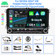 Essgoo Autoradio Android 15, 4Go RAM + 64Go ROM, Écran Tactile 9 Pouces IPS, GPS, Bluetooth, CarPlay et Android Auto