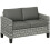 Two-Seater Rattan Outdoor Sofa - Light Grey 1